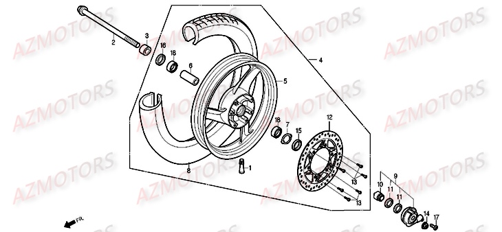 ROUE AVANT DAELIM ROADWIN 125 I