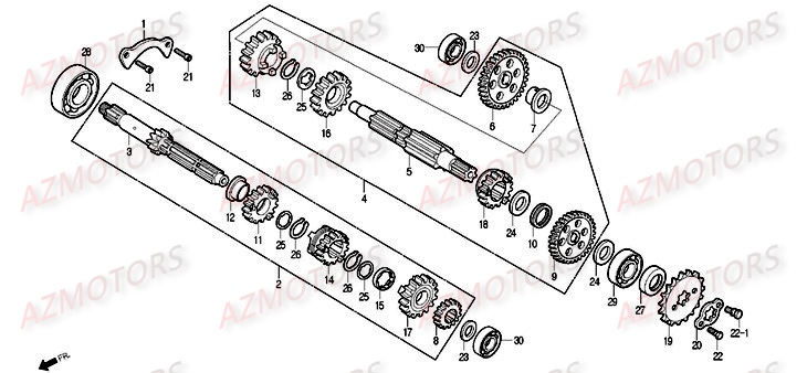 TRANSMISSION_PRIMAIRE DAELIM Pièces Moto DAELIM ROADWIN injection 125cc