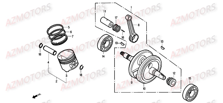 Vilebrequin DAELIM Pièces Moto DAELIM ROADWIN injection 125cc
