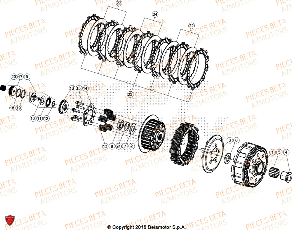 Embrayage BETA Pièces Beta RR 125 2T RACE - 2026