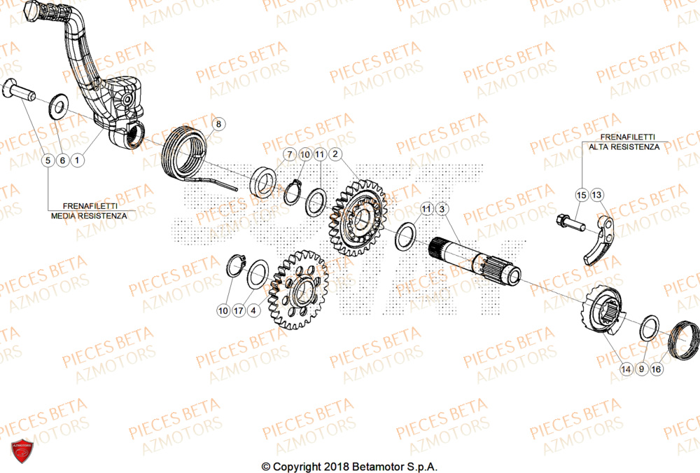 Kick Starter BETA Pièces Beta RR 125 2T RACE - 2026