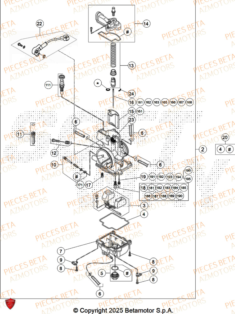 Carburateur BETA Pièces Beta RR 125 2T X-PRO - 2026