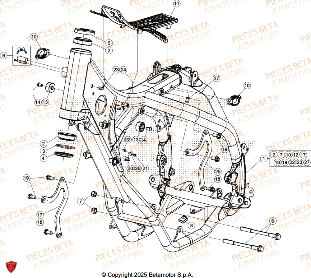 Chassis BETA Pièces Beta RR 125 2T X-PRO - 2026