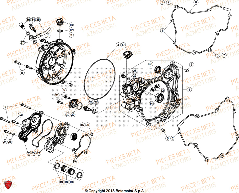 Couvercle Embrayage BETA Pièces Beta RR 125 2T X-PRO - 2026