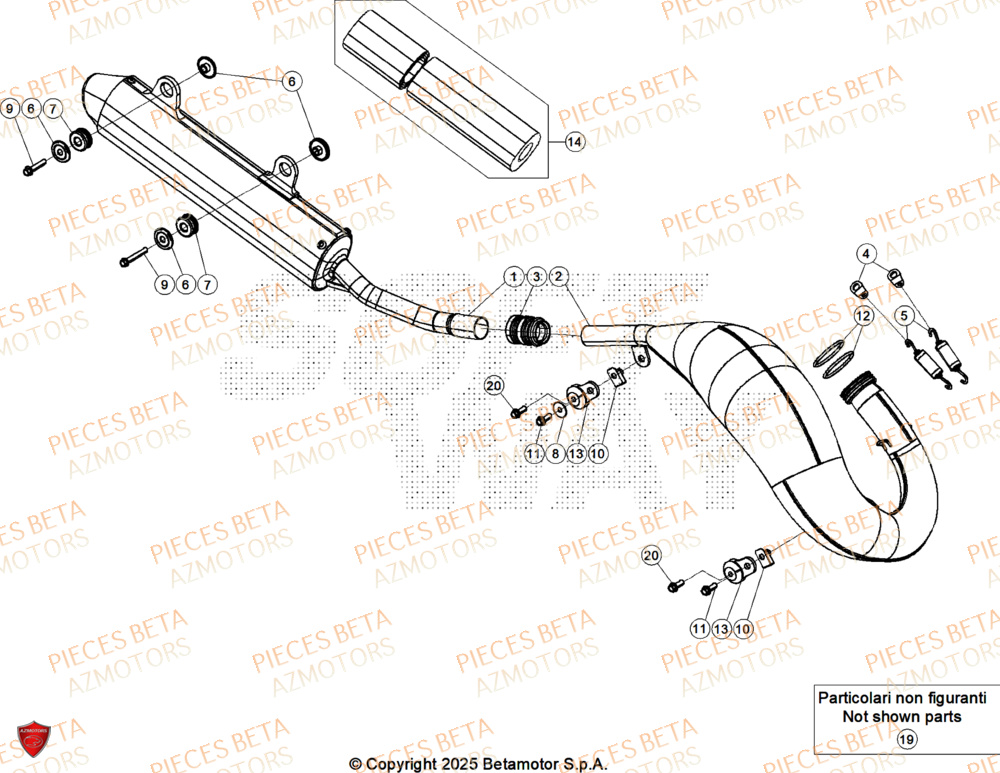 Echappement BETA Pièces Beta RR 125 2T X-PRO - 2026