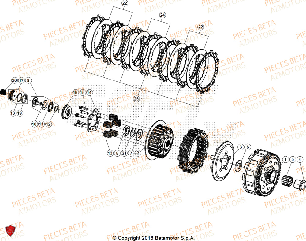 Embrayage BETA Pièces Beta RR 125 2T X-PRO - 2026