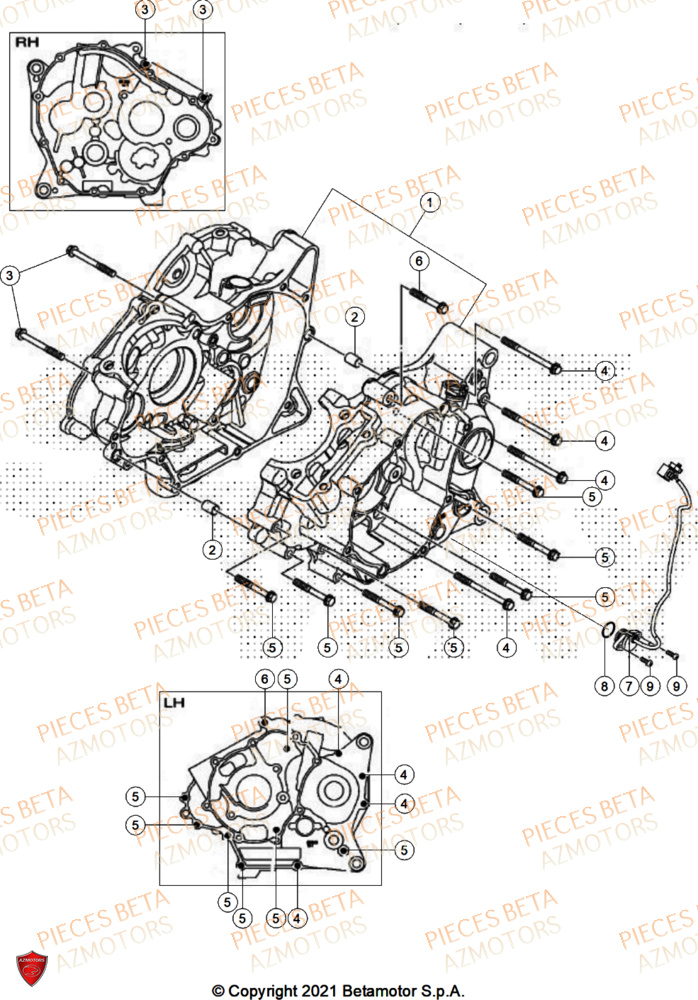 Carter Moteur BETA Pièces Beta ENDURO RR 125 4T R 2026