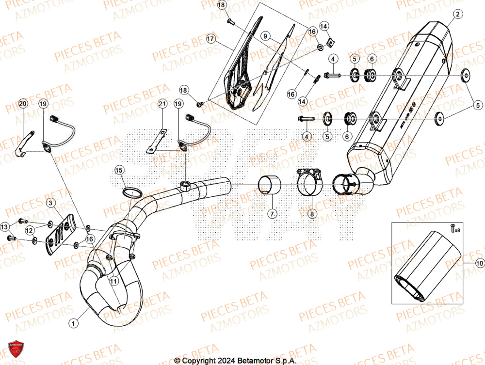 Echappement BETA Pièces Beta ENDURO RR 125 4T R 2026