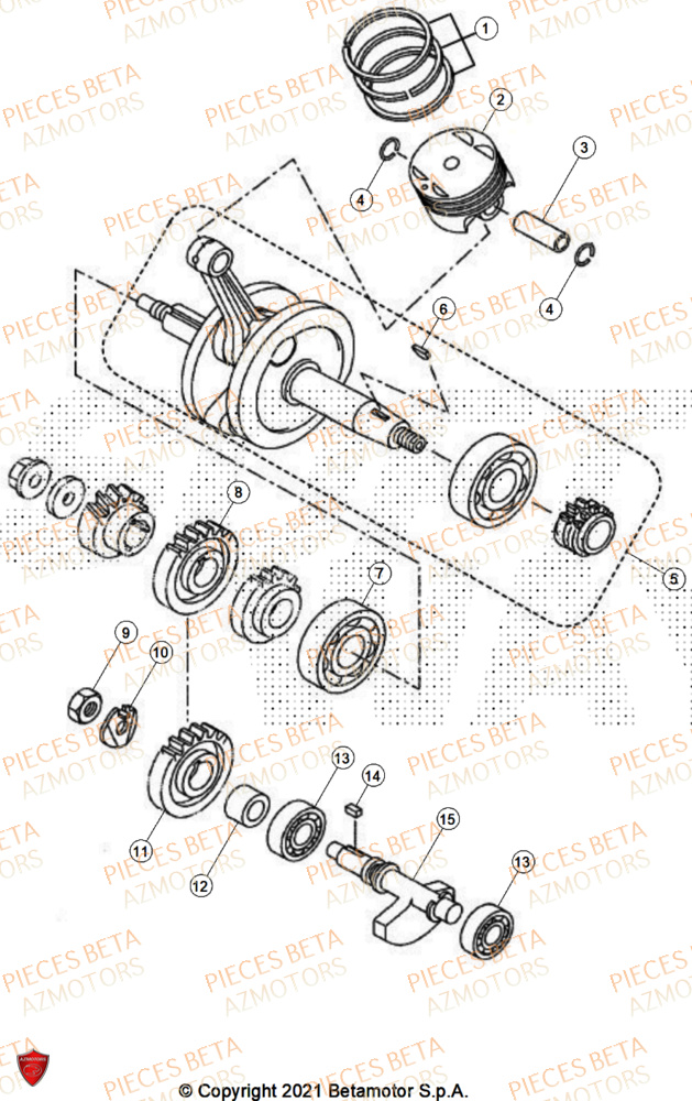Vilebrequin BETA Pièces Beta ENDURO RR 125 4T R 2026
