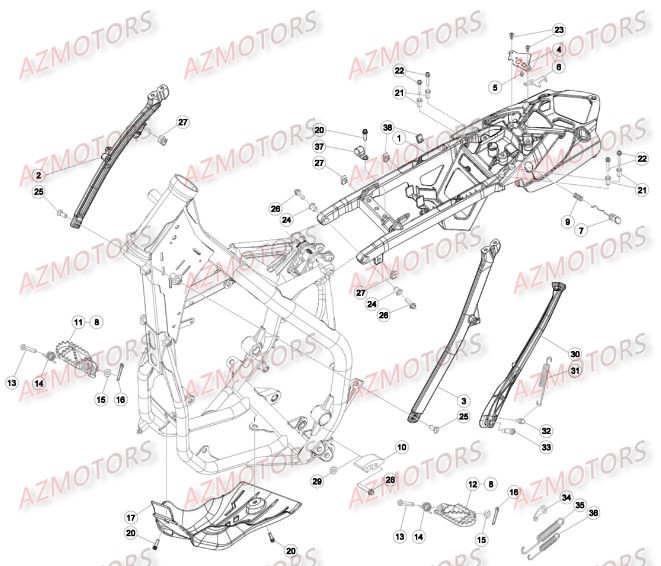 Accessoires Du Chassis BETA Pieces BETA RR 2T 250 - (2016)