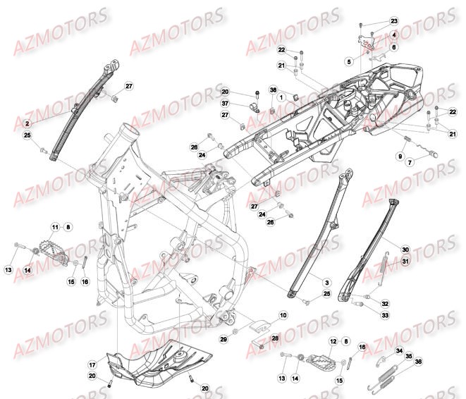 ACCESSOIRES DU CHASSIS pour RR-250-2T-16