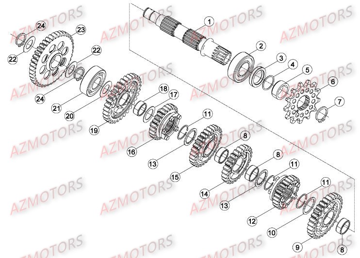 BOITE A VITESSES 2 BETA RR 250 2T 16