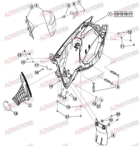 BOITIER DU FILTRE BETA RR 250 2T 16