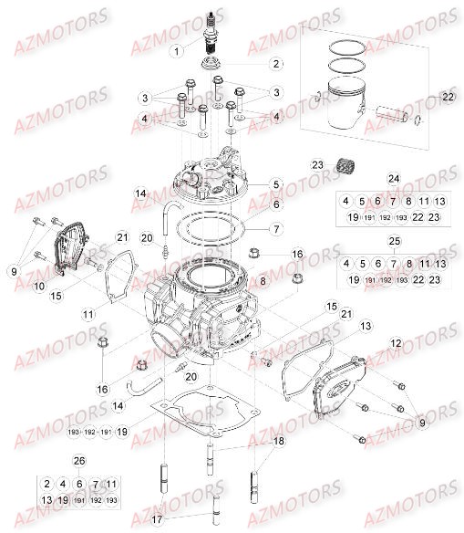 Cylindre Culasse Distribution BETA Pieces BETA RR 2T 250 - (2016)