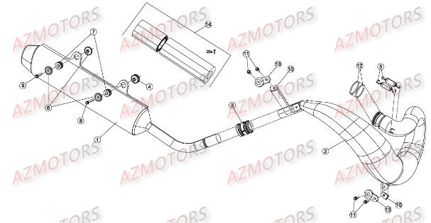 Echappement Version Competition BETA Pieces BETA RR 2T 250 - (2016)