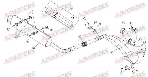 ECHAPPEMENT VERSION COMPETITION pour RR-250-2T-16