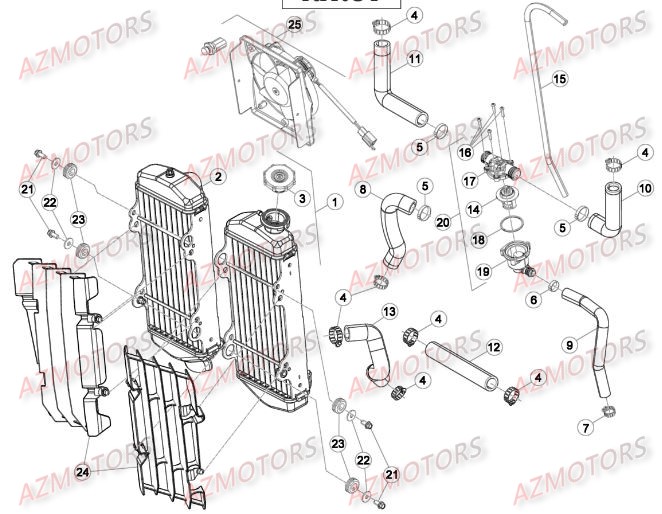 RADIATEUR pour RR-250-2T-16