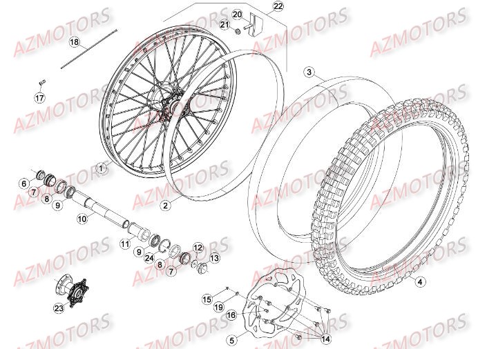 Roue Avant BETA Pieces BETA RR 2T 250 - (2016)