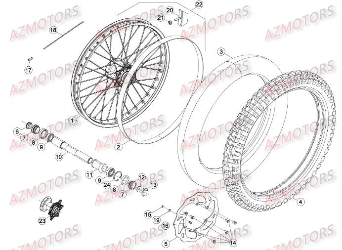 ROUE AVANT pour RR-250-2T-16