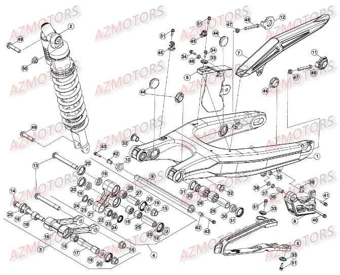 SUSPENSION ARRIERE pour RR-250-2T-16