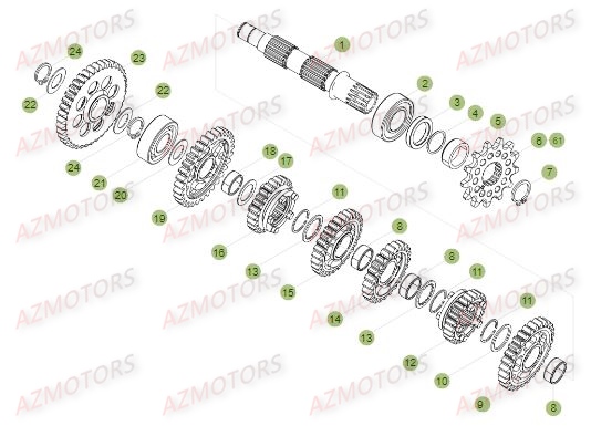 PIGNON DE TRANSMISSION SECONDA IRE BETA pour BOITE A VITESSES 2 de RR-250-2T-17