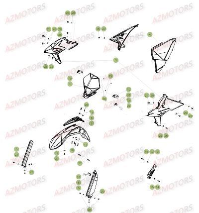 Carenages Avant Du No Serie 100035 A 149999 BETA Pieces BETA RR 2T 250 - (2017)