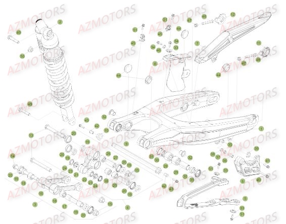 SUSPENSION ARRIERE pour RR-250-2T-17