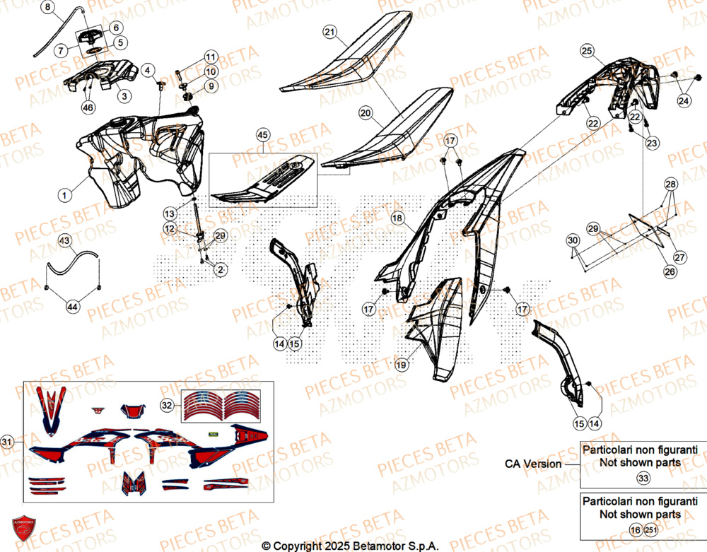 Carenage Arriere BETA Pieces BETA RR 2T 250 RACE - (2026)