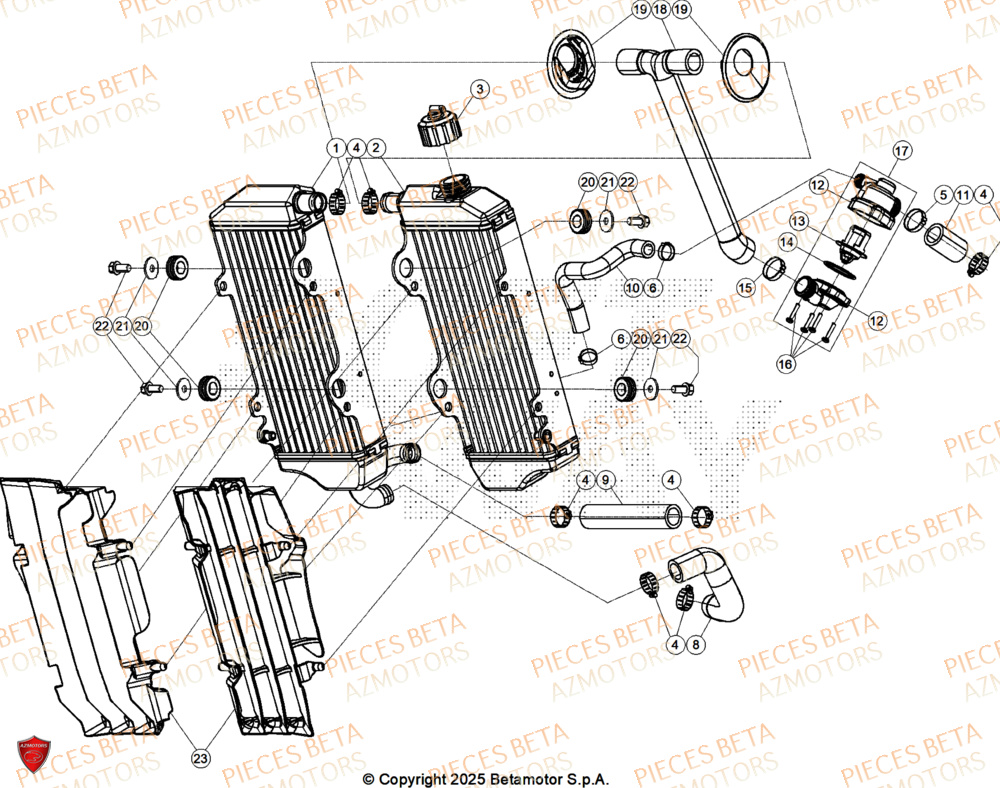 Radiateur BETA Pieces BETA RR 2T 250 RACE - (2026)