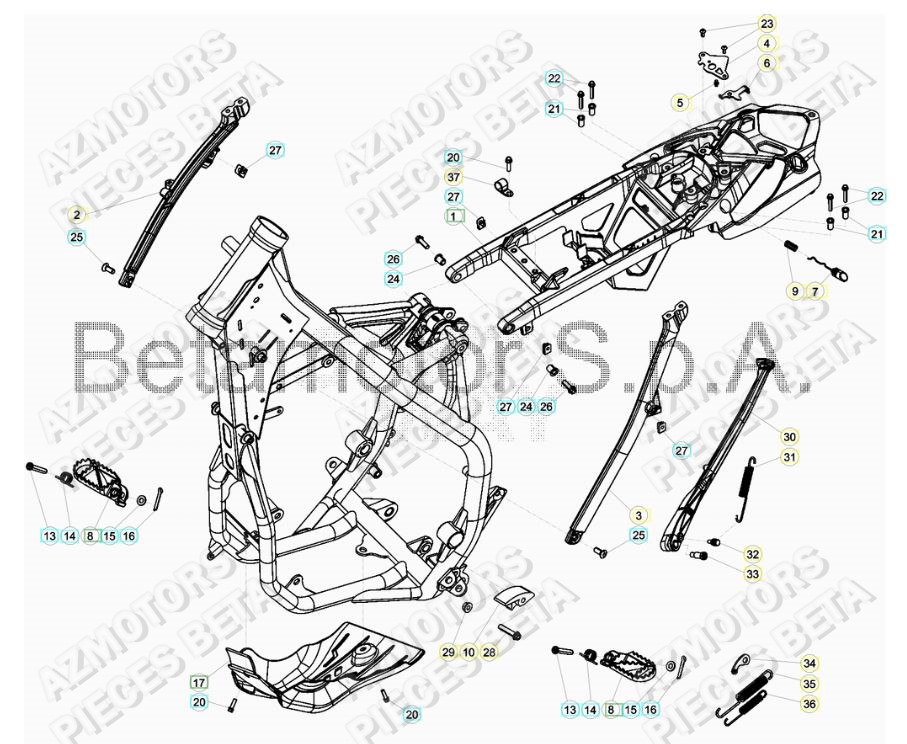 Accessoires Du Chassis BETA Pieces BETA RR 2T 250 RACING - (2017)