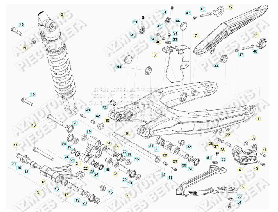 Bras Oscillant BETA Pieces BETA RR 2T 250 RACING - (2017)