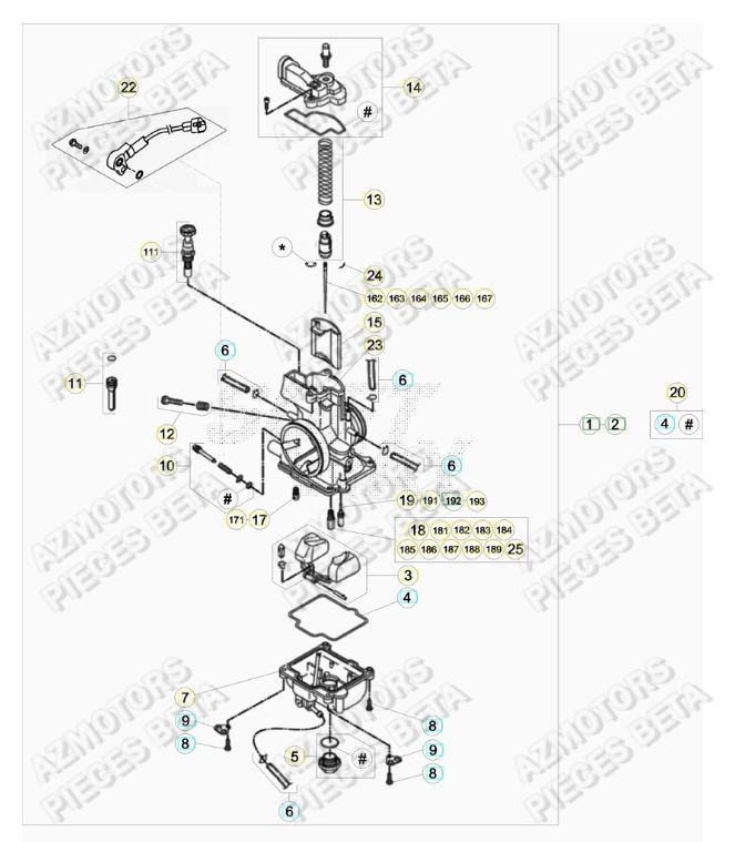 Carburateur BETA Pieces BETA RR 2T 250 RACING - (2017)