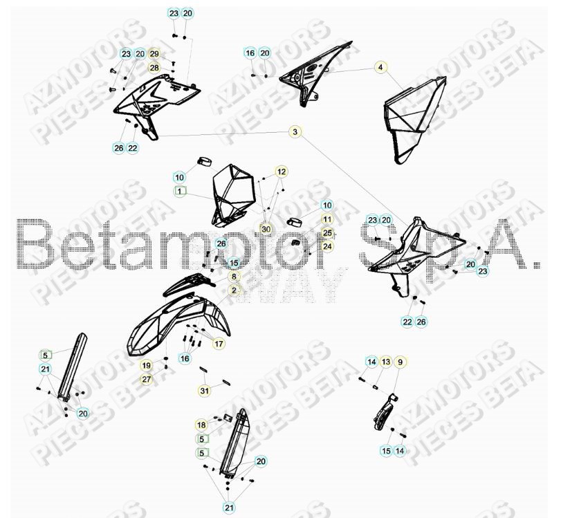 Carenage Avant BETA Pieces BETA RR 2T 250 RACING - (2017)