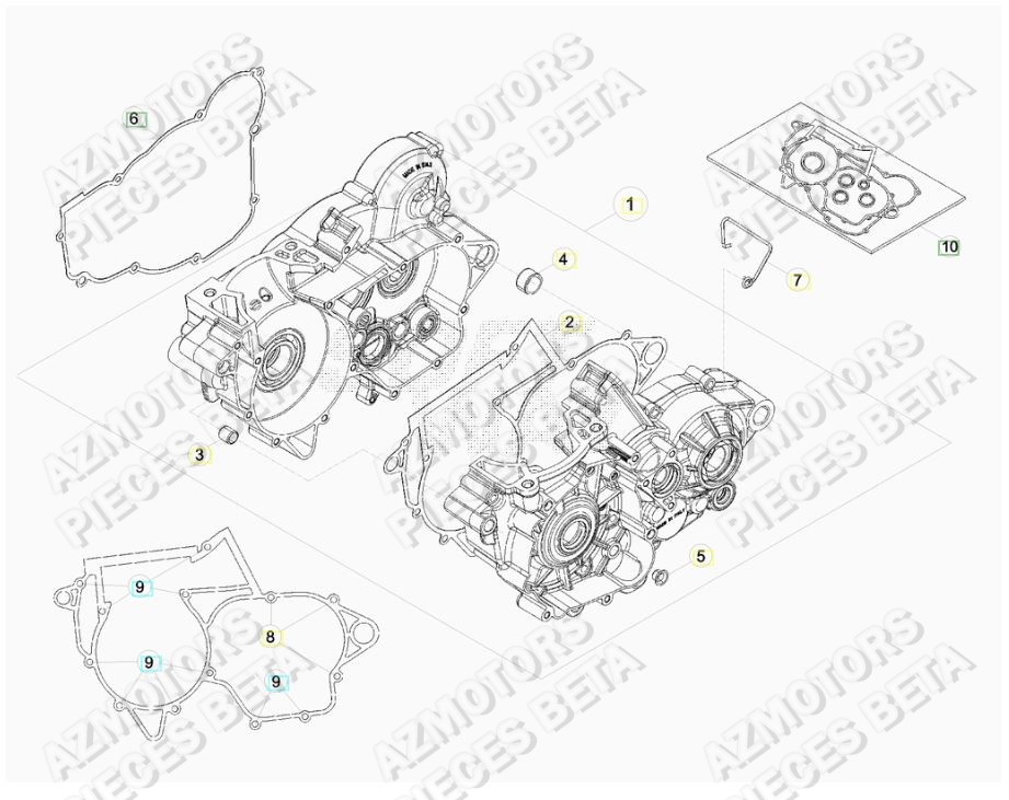 CARTER MOTEUR pour RR-250-RACING-2T-17