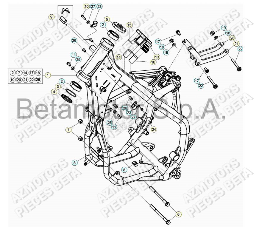 Chassis BETA Pieces BETA RR 2T 250 RACING - (2017)