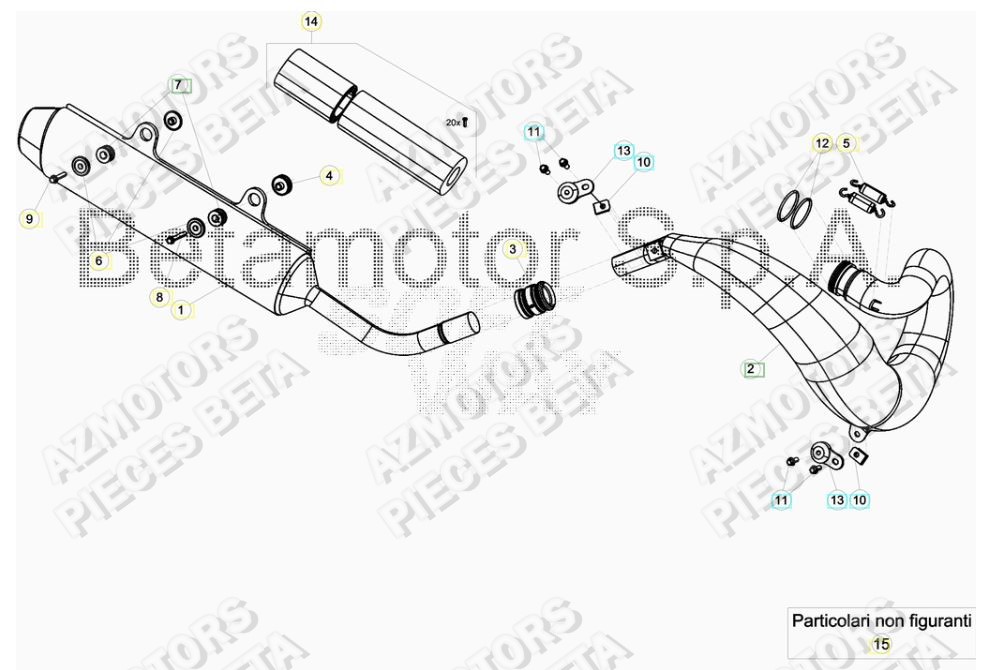 ECHAPPEMENT BETA piece beta enduro rr 250 2t RACING 2temps 2017