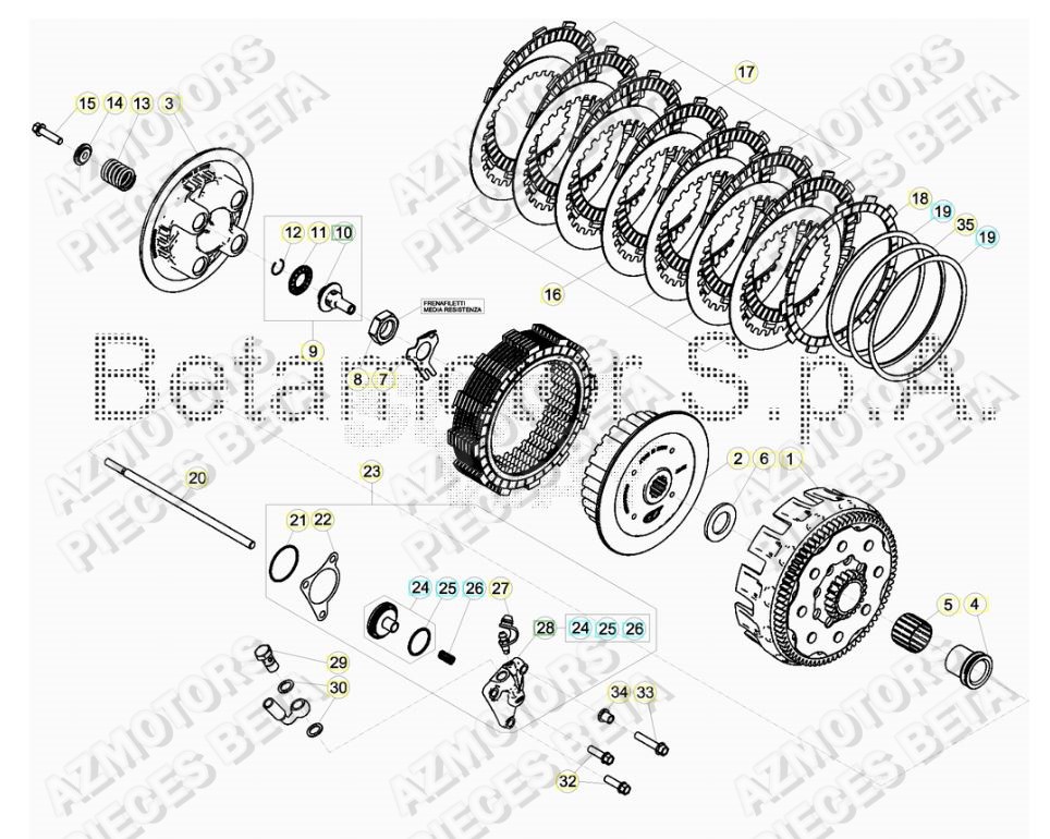 Embrayage BETA Pieces BETA RR 2T 250 RACING - (2017)