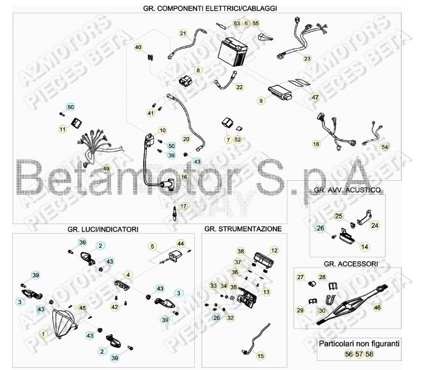 EQUIPEMENT_ELECTRIQUE BETA piece beta enduro rr 250 2t RACING 2temps 2017