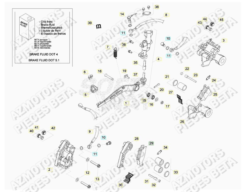 FREINS BETA piece beta enduro rr 250 2t RACING 2temps 2017