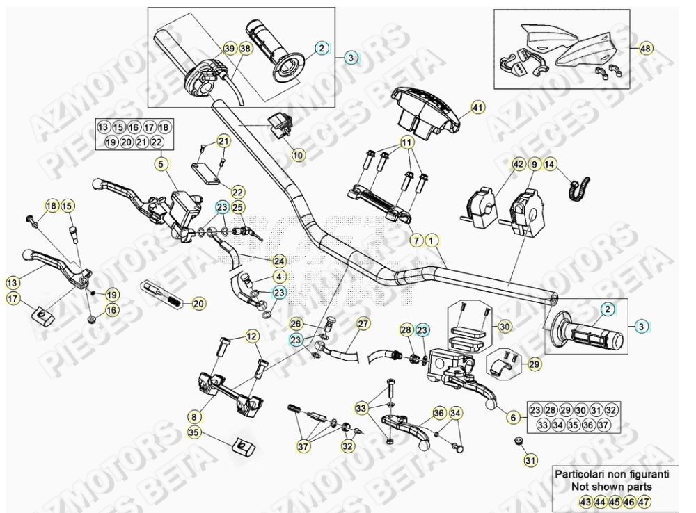 GUIDON BETA piece beta enduro rr 250 2t RACING 2temps 2017