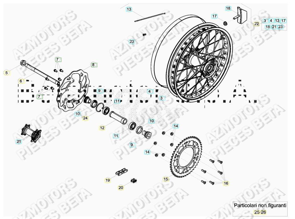COURONNE Z.49 BETA pour ROUE ARRIERE de RR-250-RACING-2T-17
