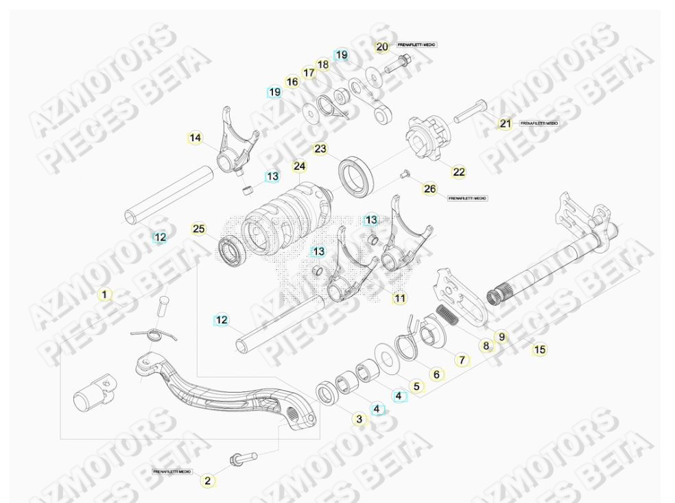 SELECTEUR DE VITESSES pour RR-250-RACING-2T-17