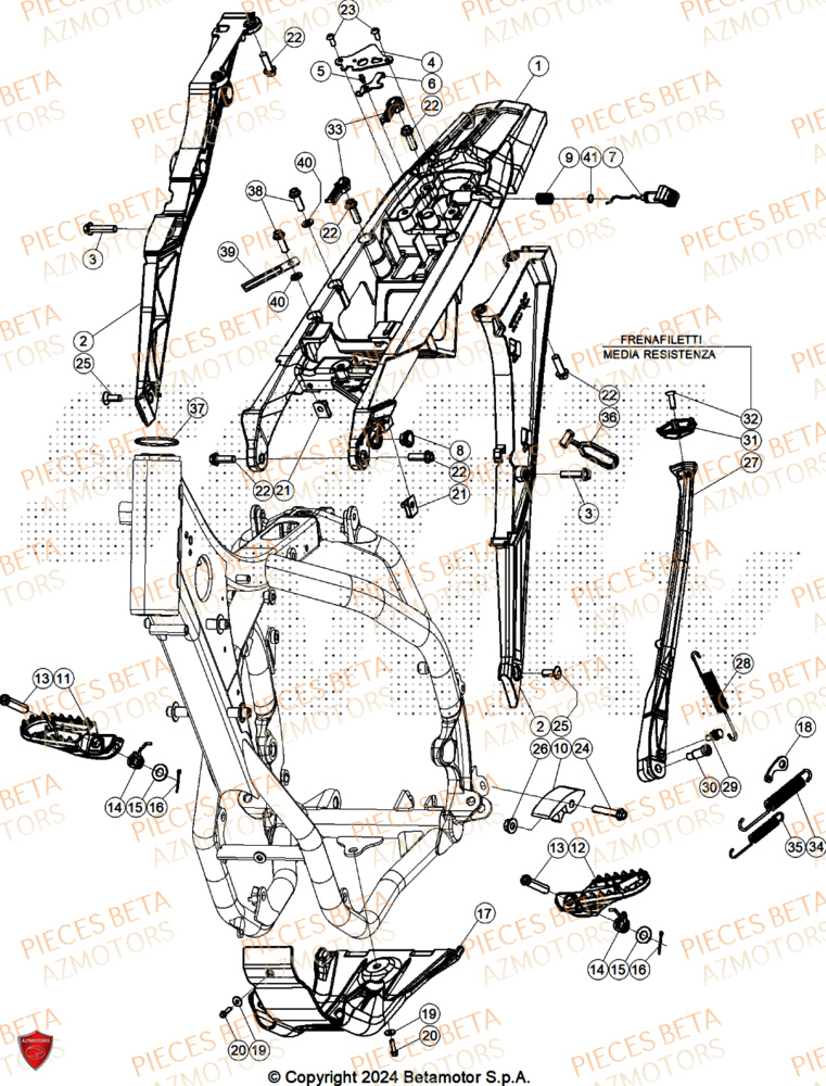 Accessoires Du Chassis BETA Pieces BETA RR 2T 250 X-PRO - (2026)