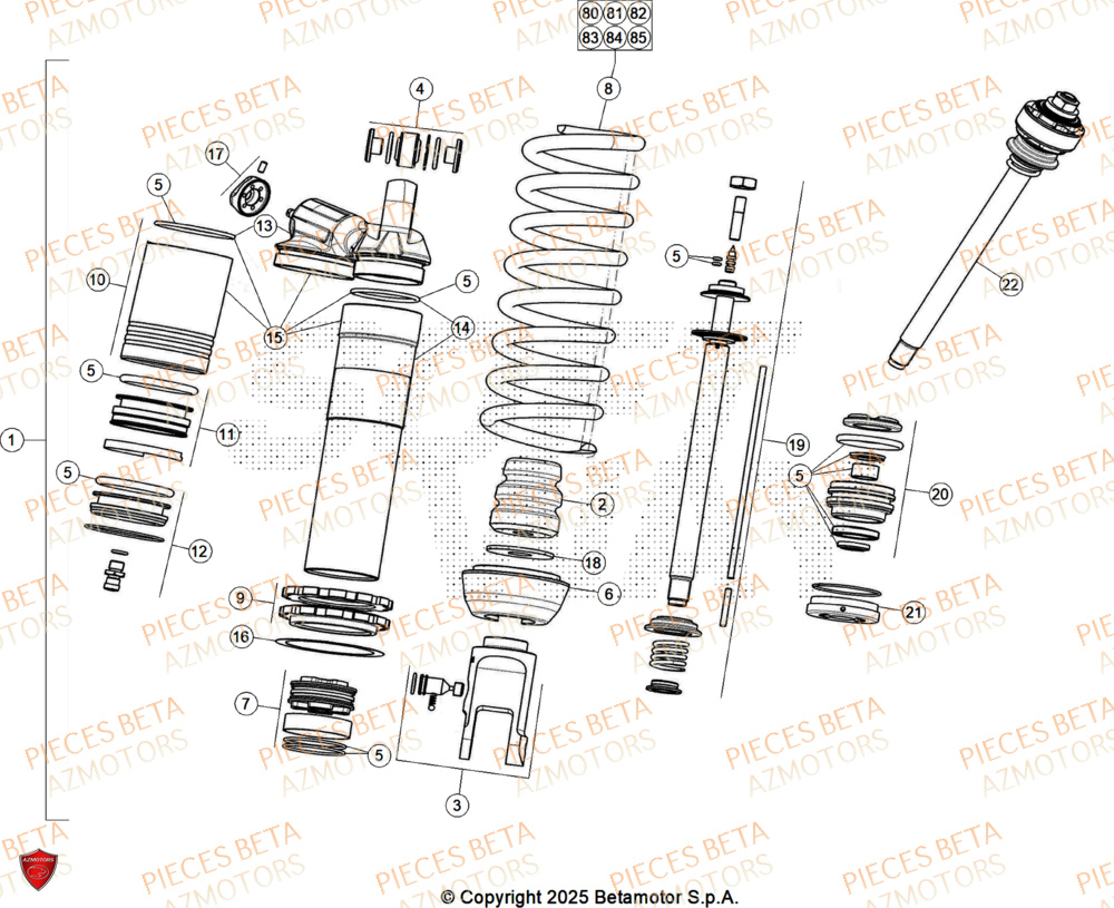 Amortisseur BETA Pieces BETA RR 2T 250 X-PRO - (2026)