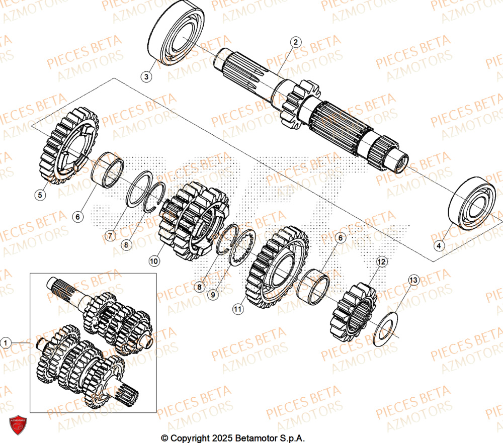 Arbre Primaire BETA Pieces BETA RR 2T 250 X-PRO - (2026)