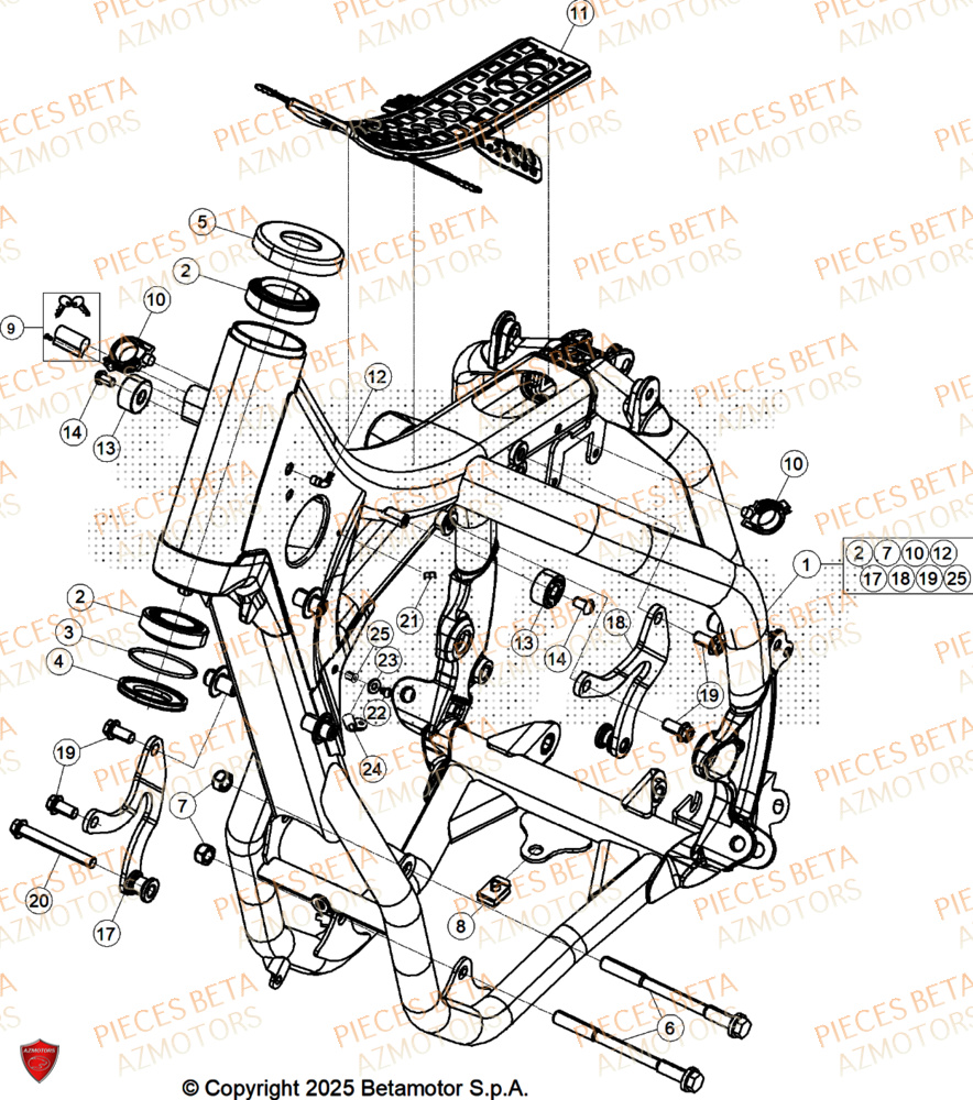 Chassis BETA Pieces BETA RR 2T 250 X-PRO - (2026)