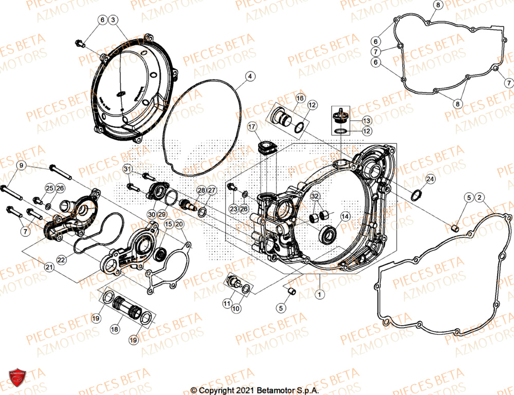 Couvercle Embrayage BETA Pieces BETA RR 2T 250 X-PRO - (2026)