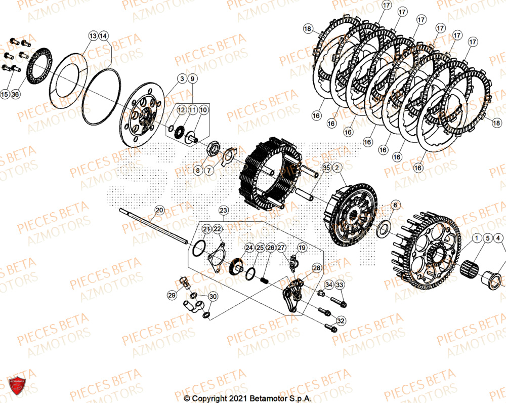 Embrayage BETA Pieces BETA RR 2T 250 X-PRO - (2026)