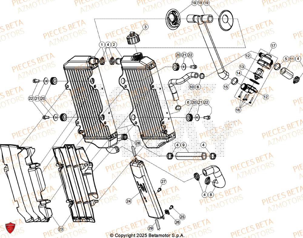Radiateur BETA Pieces BETA RR 2T 250 X-PRO - (2026)
