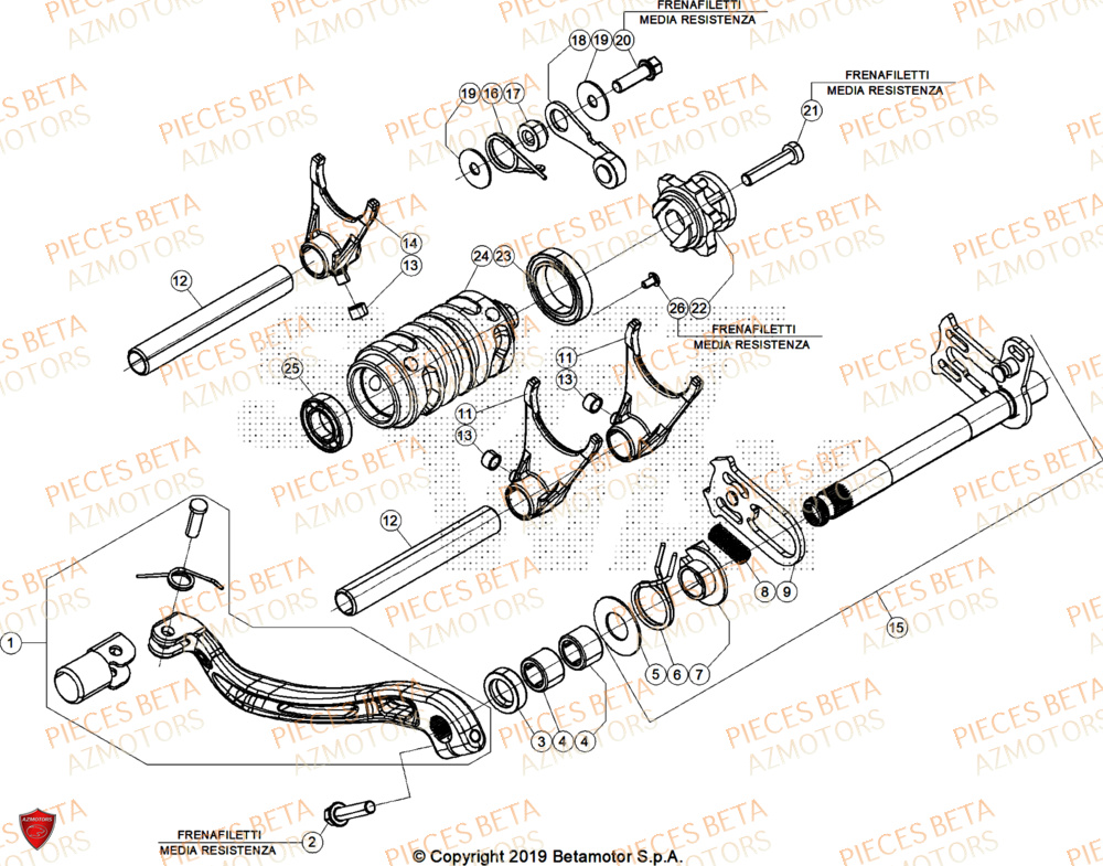 Selecteur De Vitesses BETA Pieces BETA RR 2T 250 X-PRO - (2026)